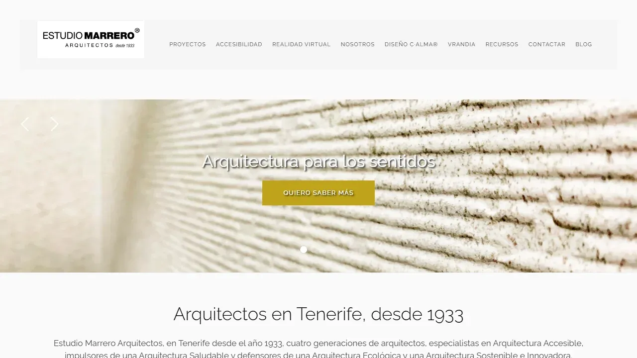 Proyecto Estudio Marrero - Estudio de Arquitectura Tenerife - SEO Servicios Profesionales - Caso de éxito Estudio Marrero