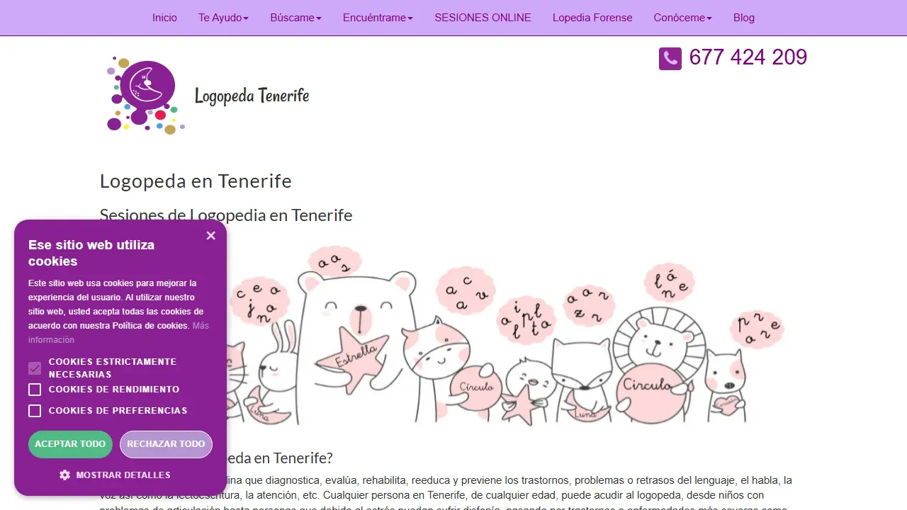 Proyecto LogopedaJessica - Logopedia Infantil Tenerife - SEO Salud Local - Caso de éxito Jessica - Logopeda