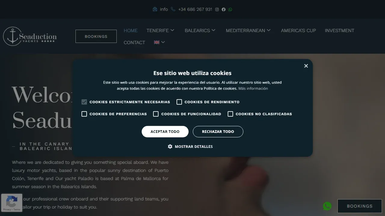 Seaduction Yachts - Web Premium para Charter de Yates de Lujo